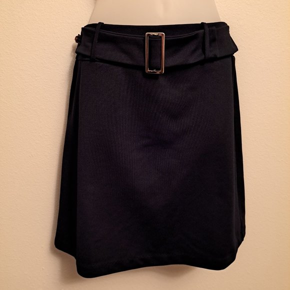 New York & Company Stretch Black Skirt w/ Belt Medium - Picture 2 of 8